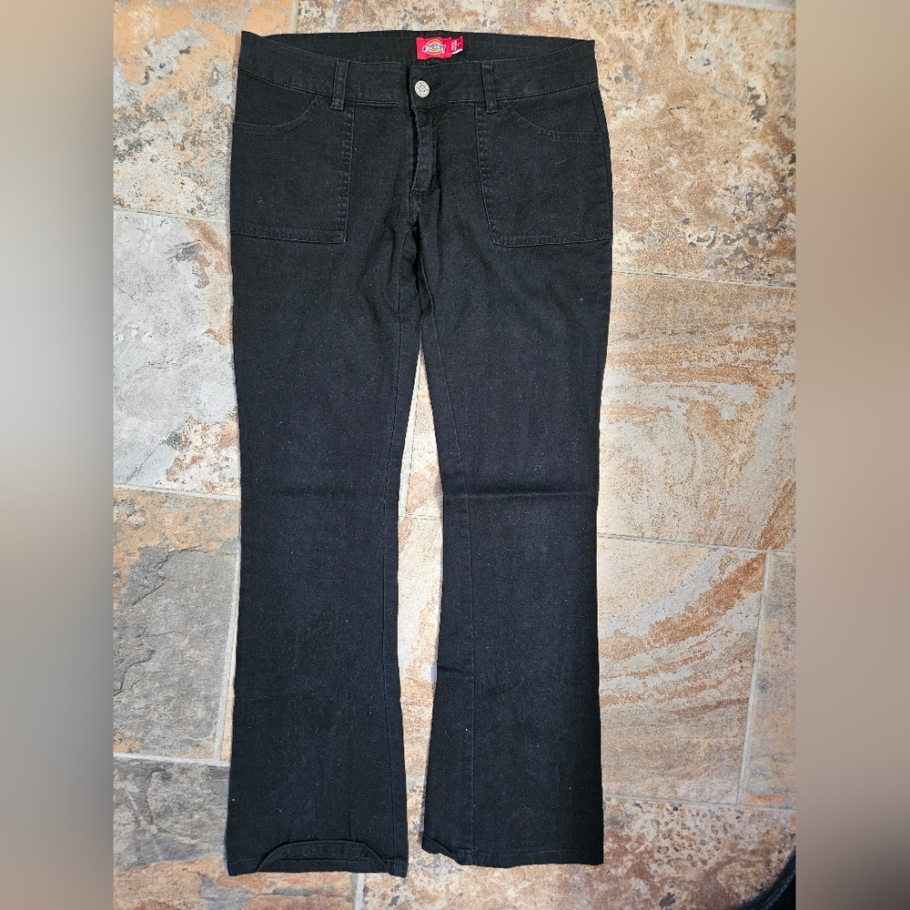 Size 7 Dickies Vintage Women's Black Flare Jeans. Like Perfect Condition